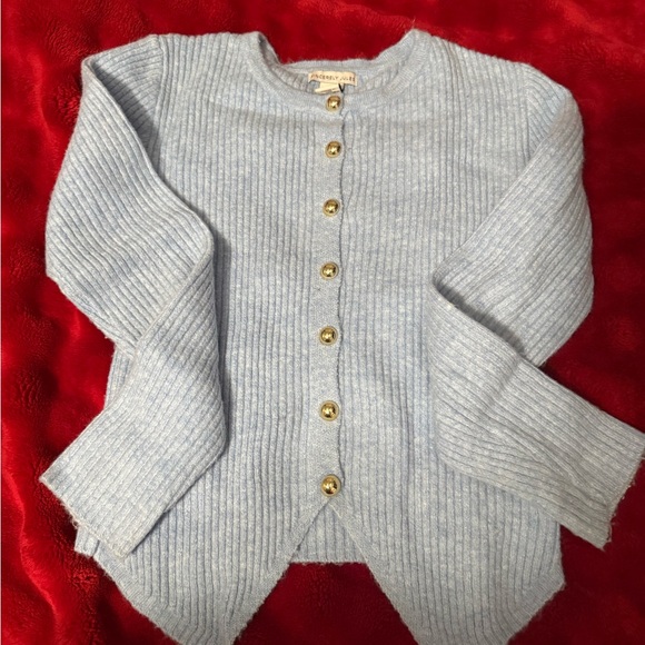 Sincerely Jules Sky Blue Cardigan with Gold Button - Picture 2 of 8